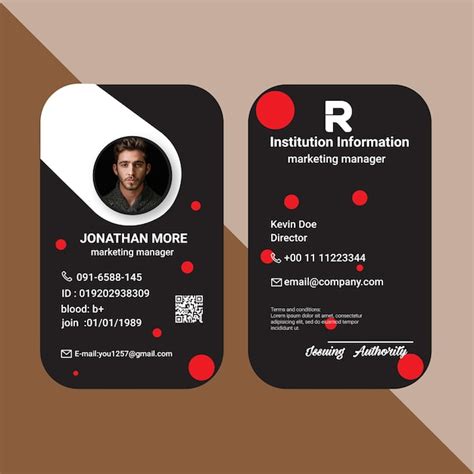 Premium Vector Front And Back Id Badge Template Design