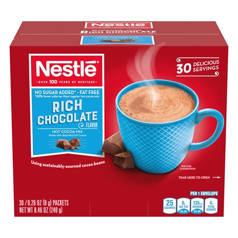 Amazon Nestle Hot Chocolate Packets Hot Cocoa Mix No Sugar Added And Fat Free Bulk Pack