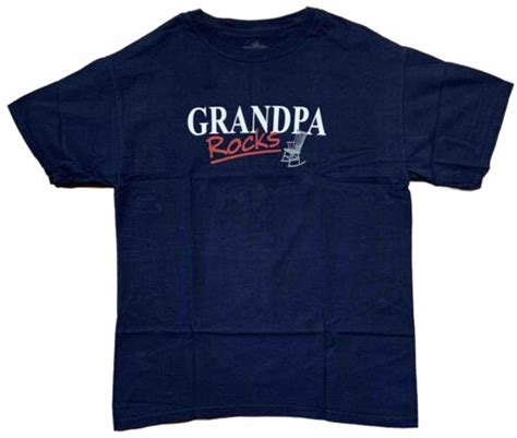 Grandpa Rocks Rocking Chair Cool Grandfather Funny T Shirt Size Large