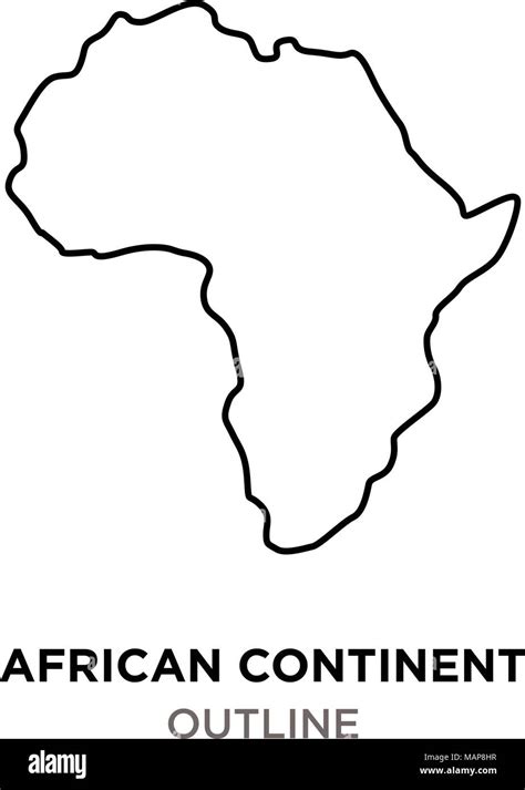 African Continent Outline On White Background Stock Vector Image And Art