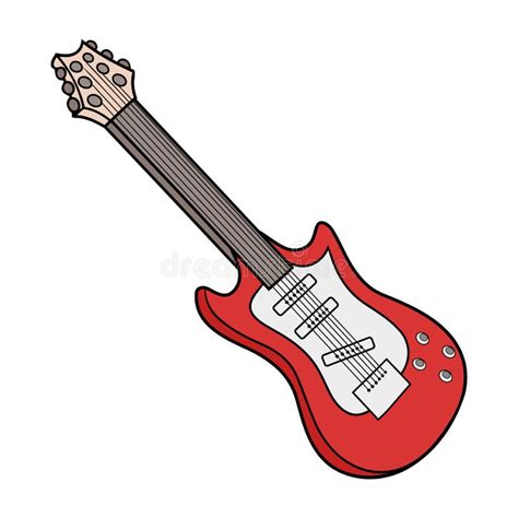 Guitarra El Ctrica Roja Cl Sica Stock De Ilustraci N Ilustraci N De