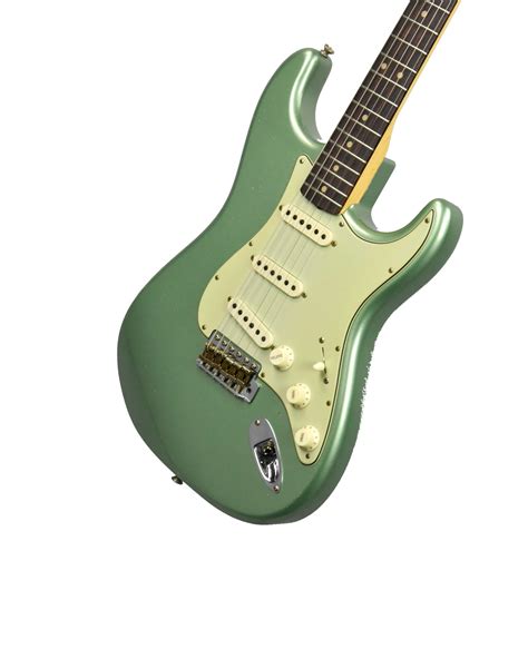 Fender Custom Shop 63 Stratocaster Journeyman Relic In Sage Green Metallic R126399 The Music