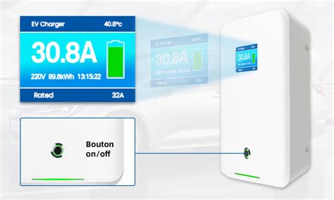 Morec 7kw 32A Monophasé VE Wallbox Borne de Recharge avec Type 2 Câble