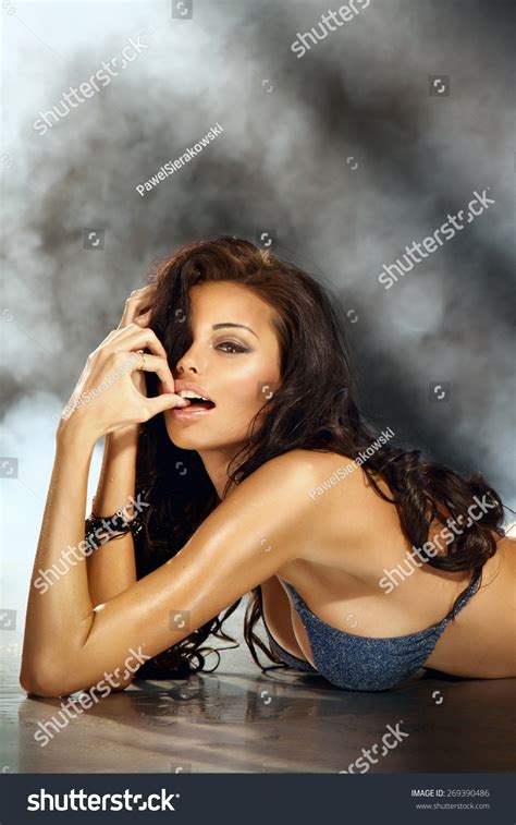 Sexy Beautiful Brunette Woman Posing Lingerie Stock Photo 269390486 Shutterstock