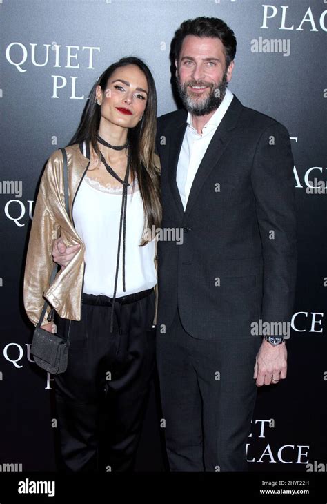 Jordana Brewster & husband Andrew Form attending A Quiet Place