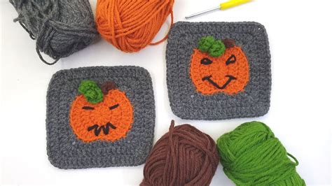 Pumpkin Granny Square Crochet Halloween Pumpkin Crochet Granny