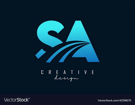 Creative Blue Letters Sa S A Logo With Leading Vector Image