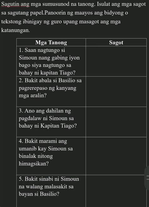 Sagutin Ang Mga Sumusunod Na Tanong Isulat StudyX