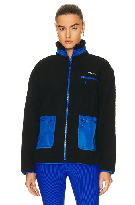 Year Of Ours The Park City Zip Jacket In Black Blue Flame Fwrd