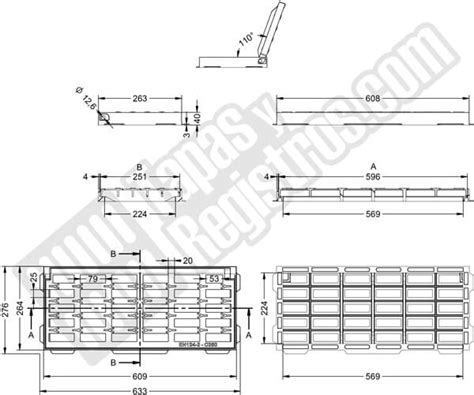 Rejilla De Fundición Dúctil 346x646 Mm Abatible Clase C 250