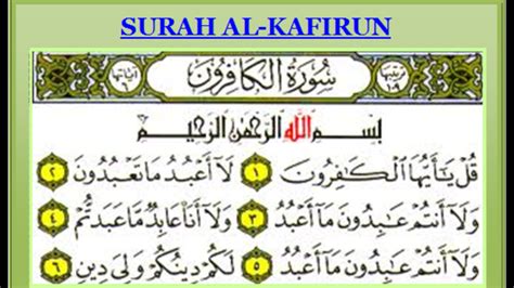 Surat Al Kafirun Beserta Artinya Dan Tajwidnya