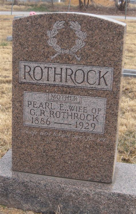 Pearl Emily Browning Rothrock Find A Grave Memorial