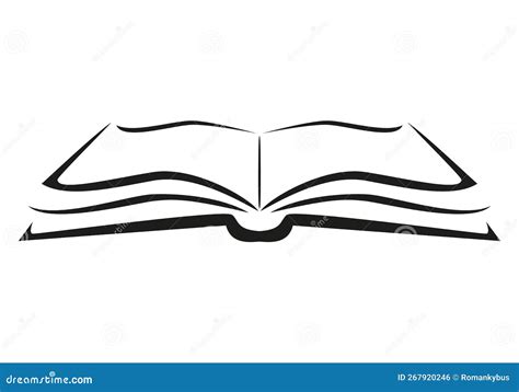 Book - Black and White Vector Symbol Illustration of an Open Book ...