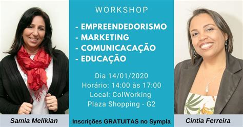 Workshop Empreendedorismo Marketing Comunicação e Educação Sympla