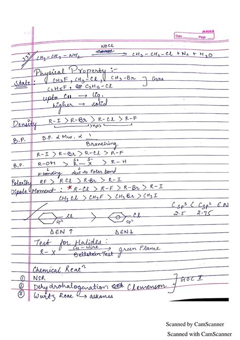 Solution Halogen Derivatives Kota Handwritten Notes Studypool