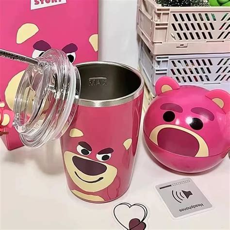 Jual Termos Tumbler Lotso 450ml Strawberry Bear Termos Botol Minum