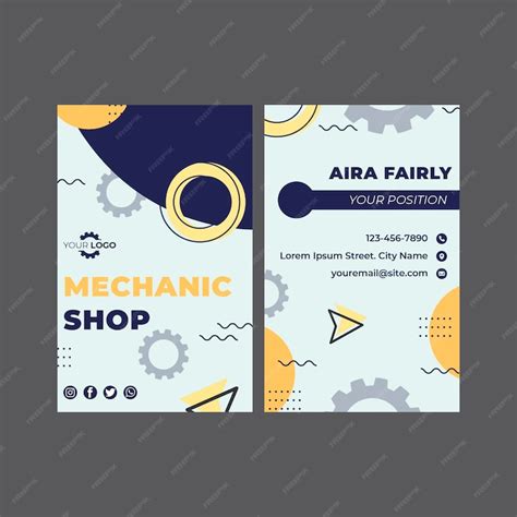 Premium Vector | Mechanic business card template