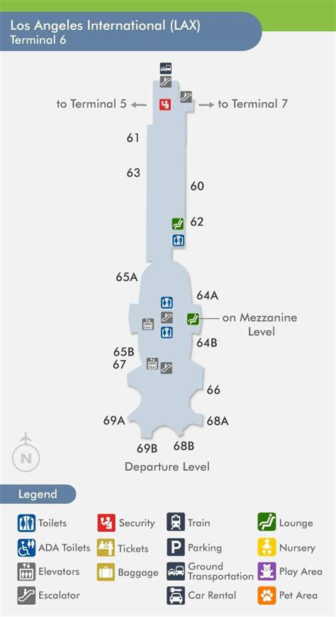 Lax terminal 6 map - Lax map terminal 6 (California - USA)