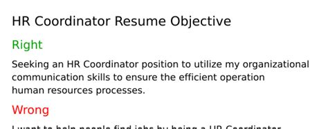 Top Hr Coordinator Resume Objective Examples Resumecat