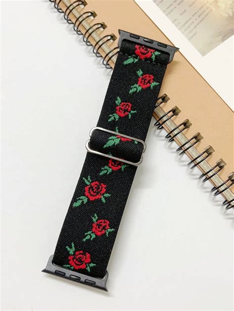 Floral Pattern Watchband Compatible With Apple Watch SHEIN USA