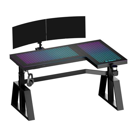 EUREKA ERGONOMIC Standing Desk,Gaming Desk,Glass RGB Desk, Height ...