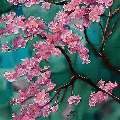 Cherry Blossom Watercolor Painting · Creative Fabrica