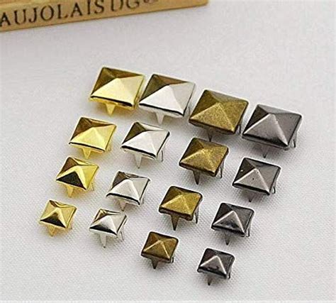 Pyramid Studs 200 Pcs Nailheads Metal Punk Spikes Spots Square Rivets