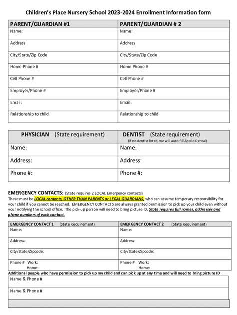 Fillable Online 2023 2024 PRESCHOOL JR K REGISTRATION FORM Fax Email