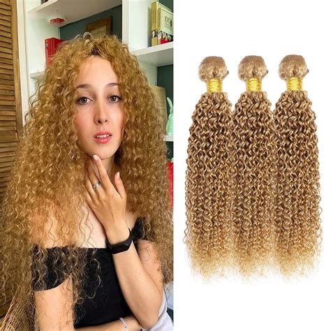 Amazon Blonde Bundles Human Hair 27 Kinky Curly Bundles 14 16 18