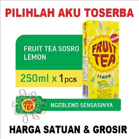 Jual Fruit Tea Sosro LEMON Kotak 250 Ml HARGA SATUAN Shopee