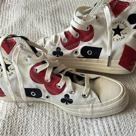 Queen Of Hearts Converse Chuck Taylors Size 8 Depop