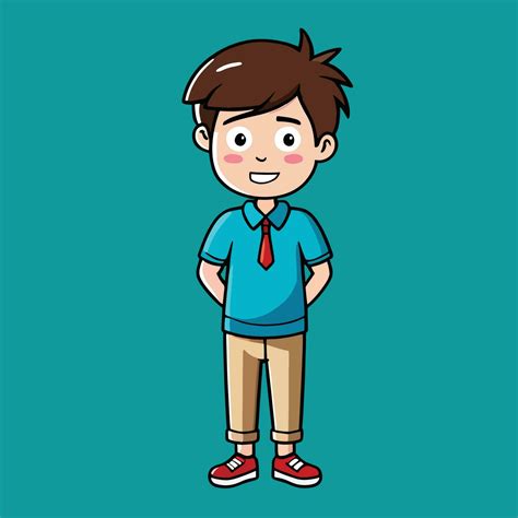 Boy Cartoon Character Cute Funny Vector Illustration Eps 10 23826012 Vector Art At Vecteezy