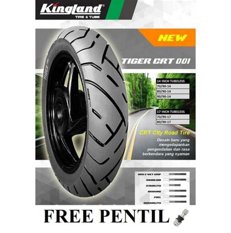 Promo Ban Motor Kingland 80 90 17 Tiger CRT Tubeless Ban Kingland