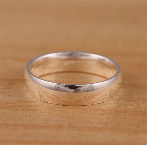 Solid 925 Sterling Silver Plain Wedding Band Ring Comfort Fit D Shaped