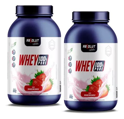 Kit 2 Whey Protein 100 Pure Absolut Melhor Que Integral Top Sabor