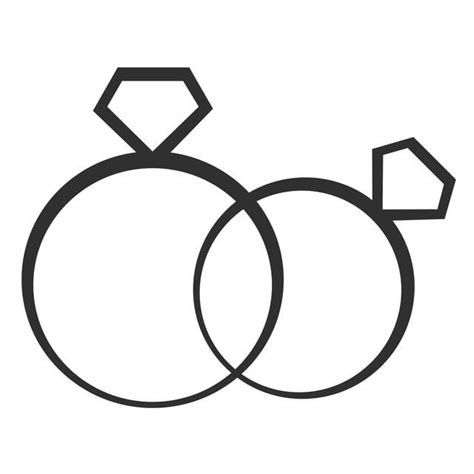 Illustration of Two Wedding Rings with Diamonds - Romantic Engagement Rings