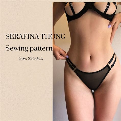 Serafina Thong Sewing Lingerie Pattern PDF Sizes XS S M L Underwear Thong Pattern Etsy