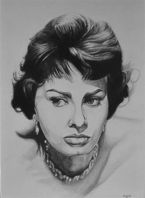 Sophia Loren Drawing By Steve Hunter Fine Art America