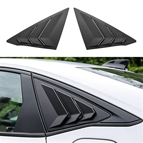 Thenice For 11th Gen Civic Rear Side Window Louvers Racing Style Triangular Window Glass Blinds