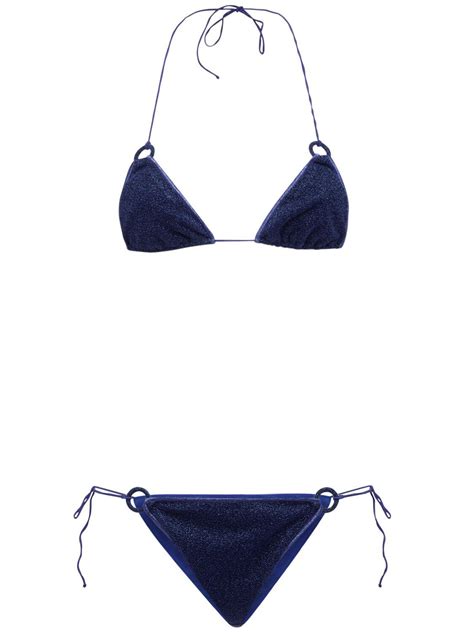 Buy OSÉREE SWIMWEAR Lumière Microkini Ring Bikini Set Blue At 60 Off