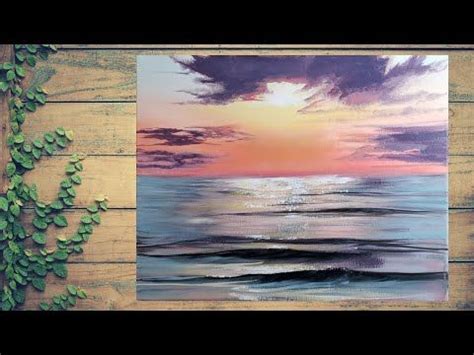 ocean sunset acrylic painting - Jerrell Beaver