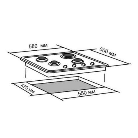 Размеры газовых варочных панелей