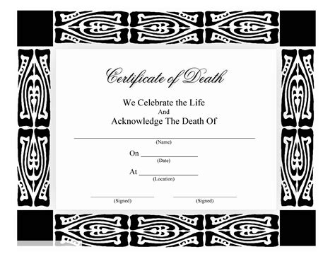 37 Blank Death Certificate Templates [100% FREE] ᐅ TemplateLab