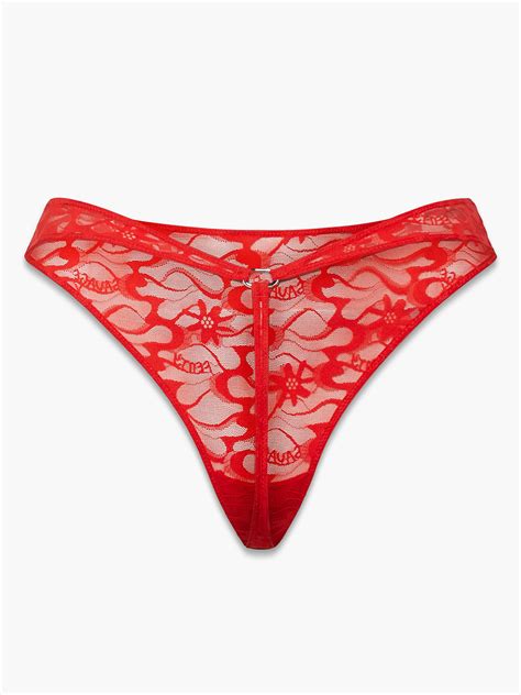 Link Up Lace High Leg Thong Panty In Red Savage X Fenty France