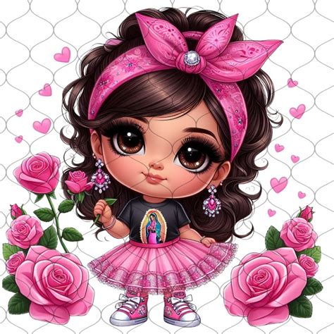 Chibi Super Cute Latina Baby Girl PNG Latina Princess Clipart