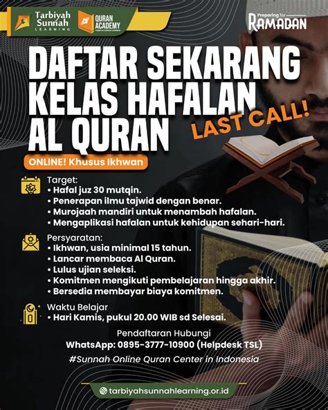 Daftar Sekarang Kelas Hafalan Al Quran Program Belajar Tahun