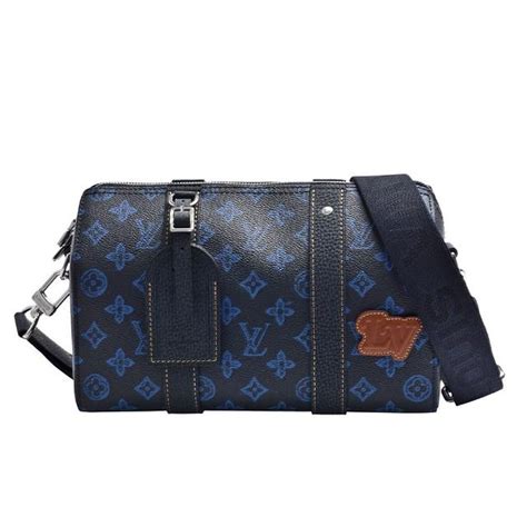 Louis Vuitton 路易威登 M46339經典city Keepall系列monogram帆布復古風格手提 斜背包 藍