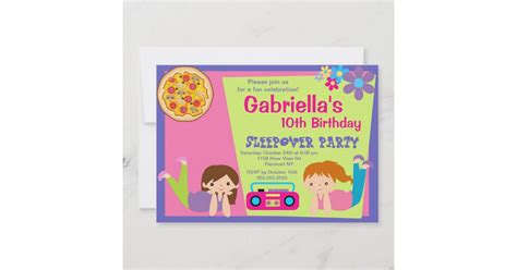 Slumber Party Fun Birthday Invitation Zazzle