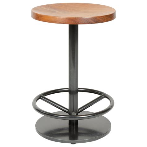 Bar Stool Raw Oak And Cast Iron Wall Mounted Counter Seat For Sale At