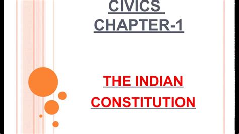 The Indian Constitution Civics Youtube